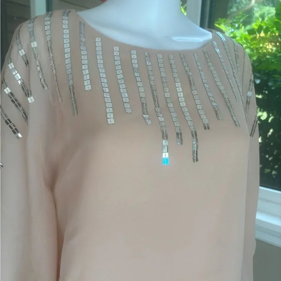 Elegant Peach Sequin Women's Top - Picture 7 of 7